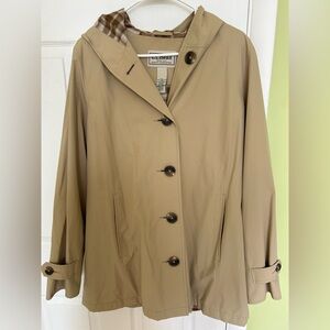 Tan Women's Raincoat with hood